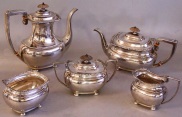 Gorham sterling silver five piece tea set, antique